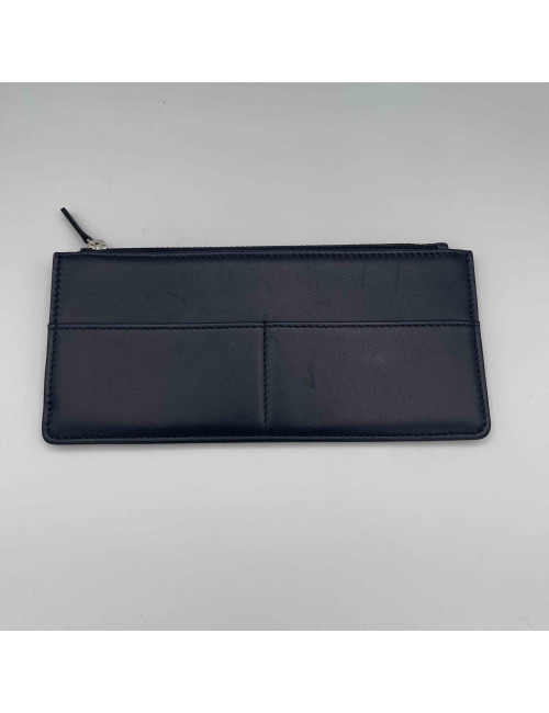 Porte-cartes CHANEL cuir bleu