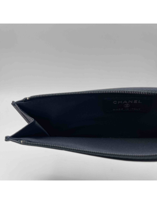 Porte-cartes CHANEL cuir bleu