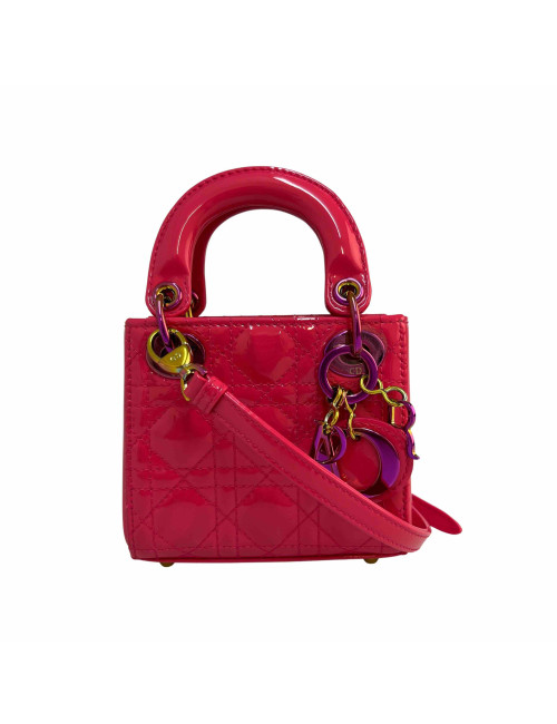 Micro Lady DIOR verni rose