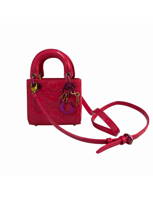 Micro Lady DIOR verni rose