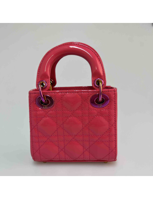 Micro Lady DIOR verni rose