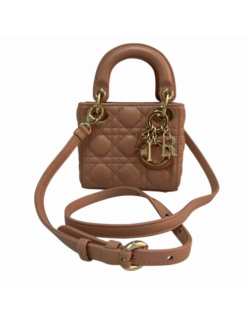 Micro Lady DIOR rose poudré