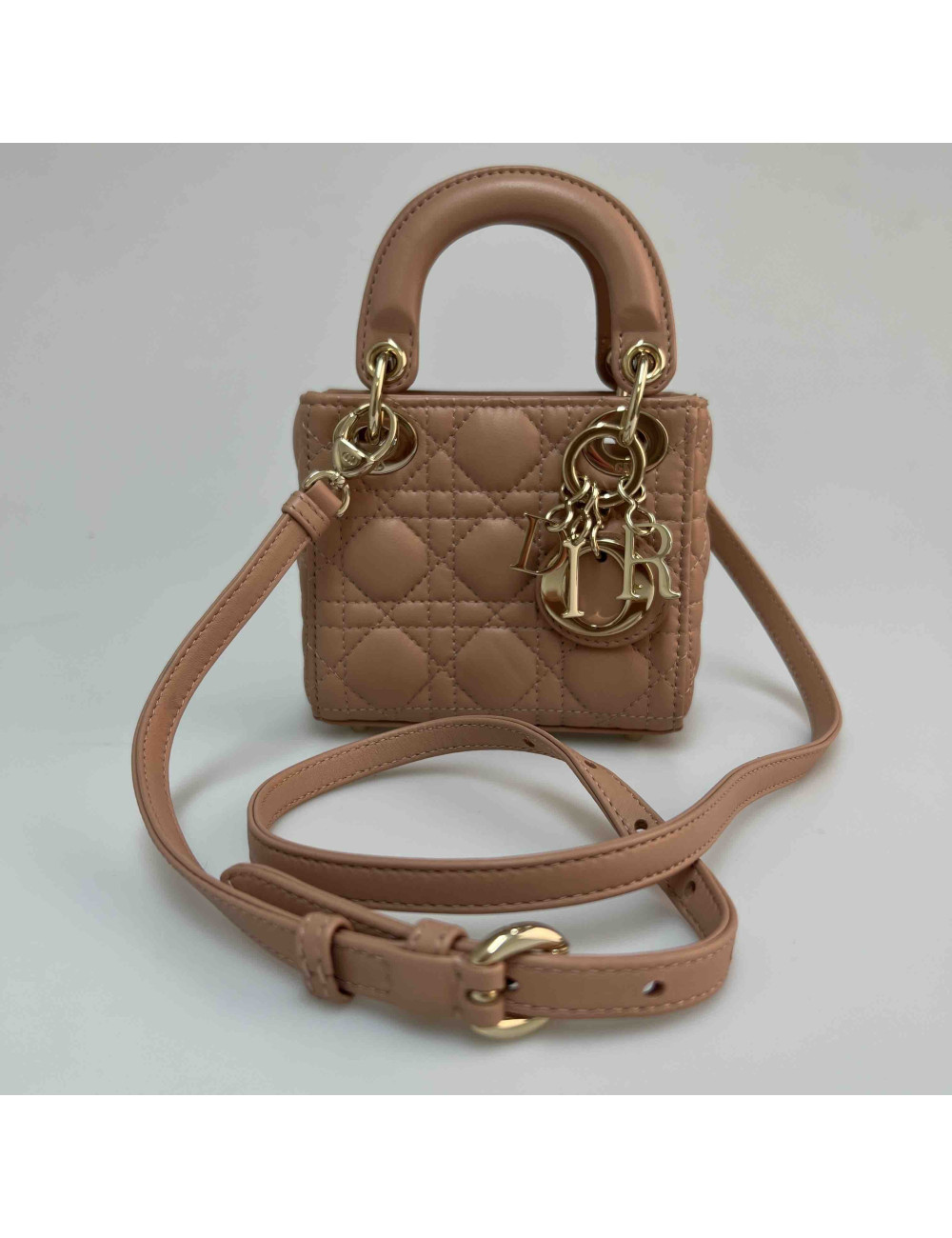 Micro Lady DIOR rose poudré