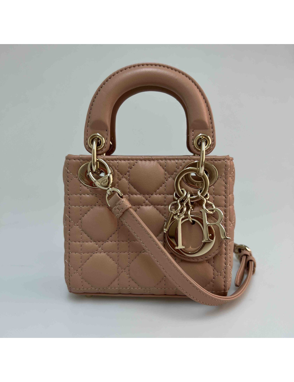 Micro Lady DIOR rose poudré