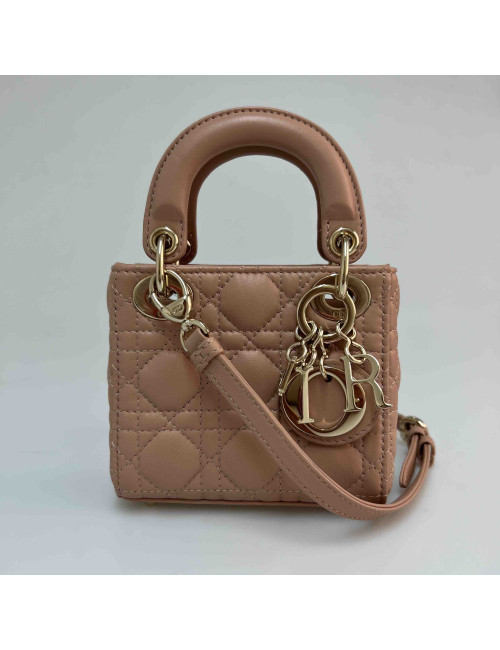 Micro Lady DIOR rose poudré