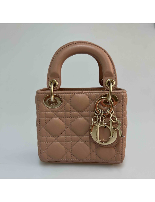 Micro Lady DIOR rose poudré