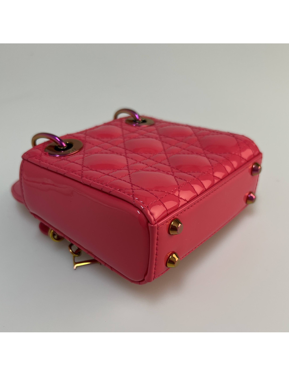 Micro Lady DIOR verni rose