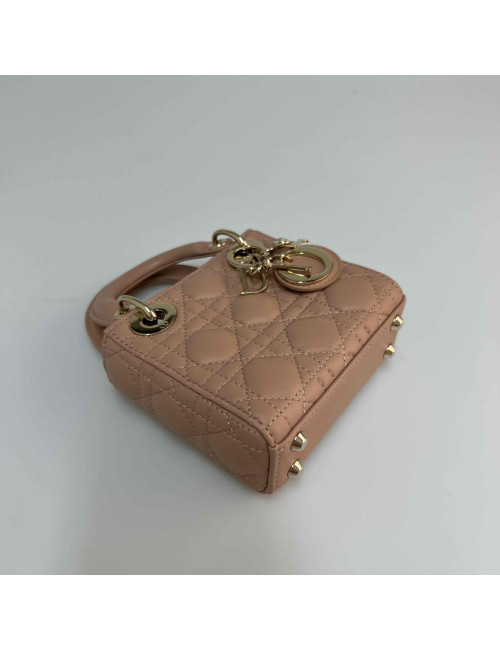 Micro Lady DIOR rose poudré