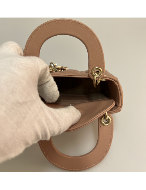 Micro Lady DIOR rose poudré