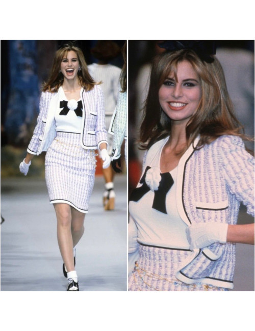 Veste CHANEL mauve fils d'argent