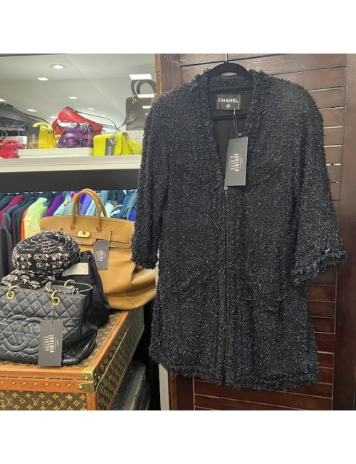 Longue veste T 42 CHANEL  zippée noire
