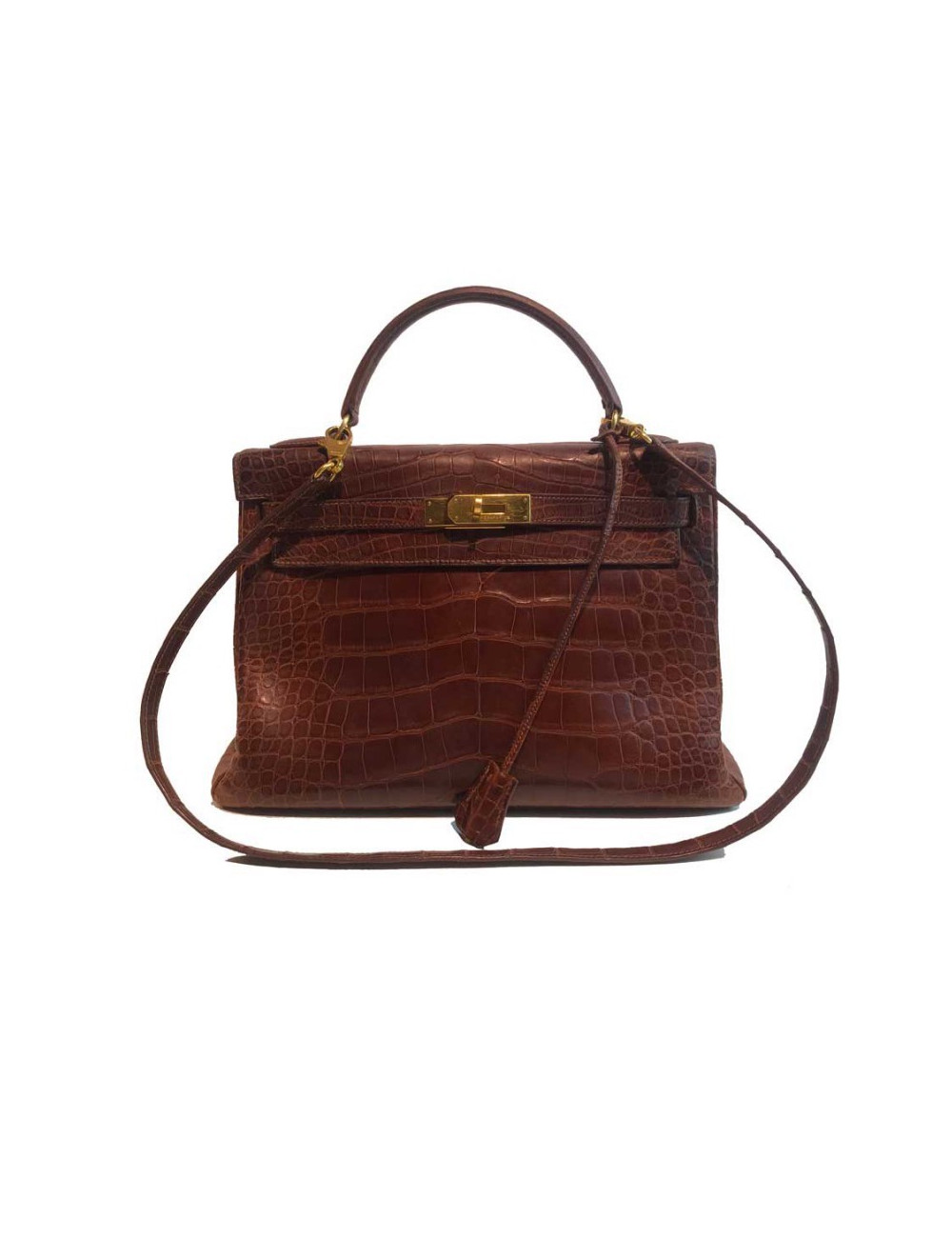 Kelly 32 HERMES alligator Mississipi fauve mat