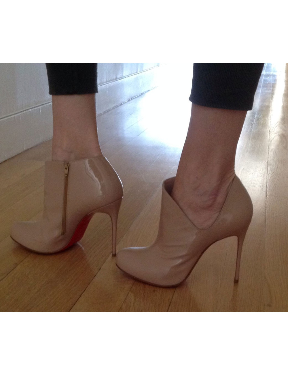 Gants HERMES en cuir lisse vert 