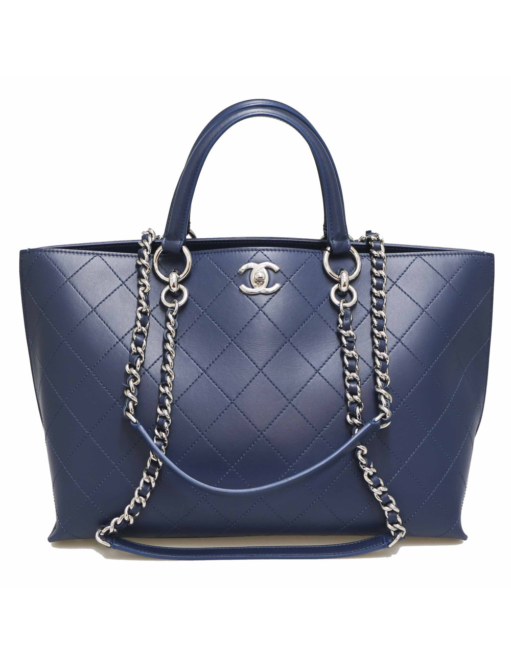 Cabas CHANEL cuir bleu