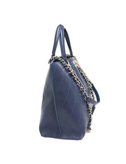 CHANEL Tote Bag in Blue Leather - Occasion Certified Authentic