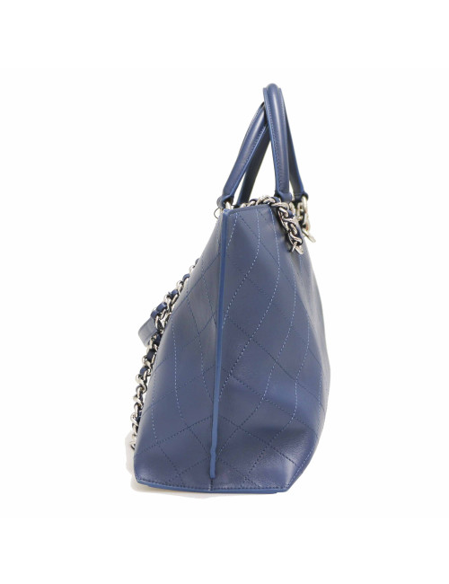 CHANEL Tote Bag in Blue Leather - Occasion Certified Authentic