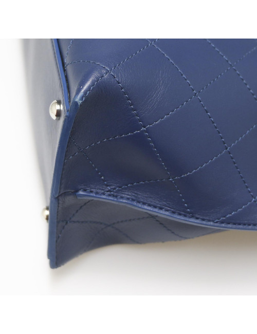 CHANEL Tote Bag in Blue Leather - Occasion Certified Authentic