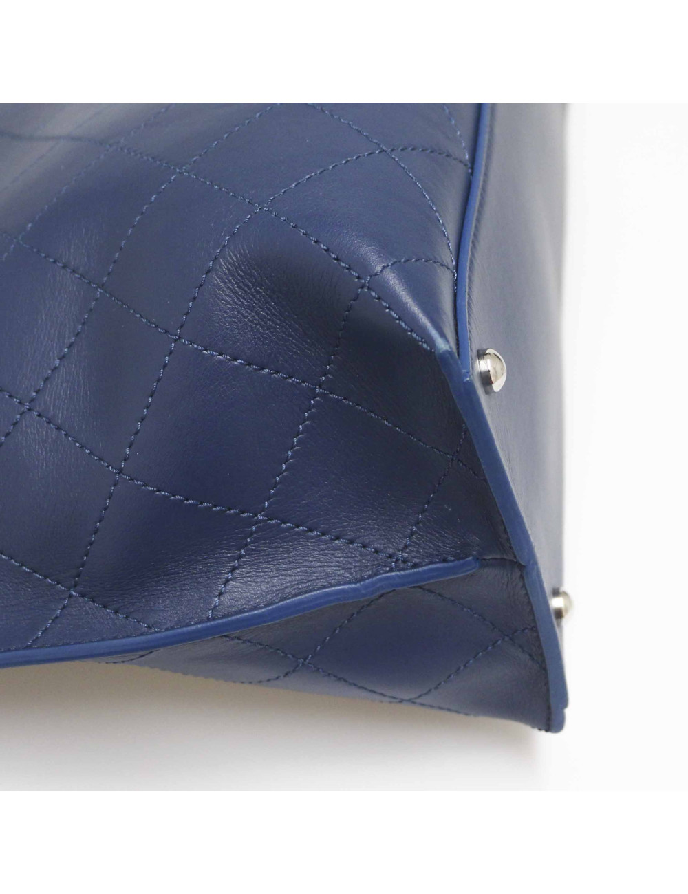 Cabas CHANEL cuir bleu