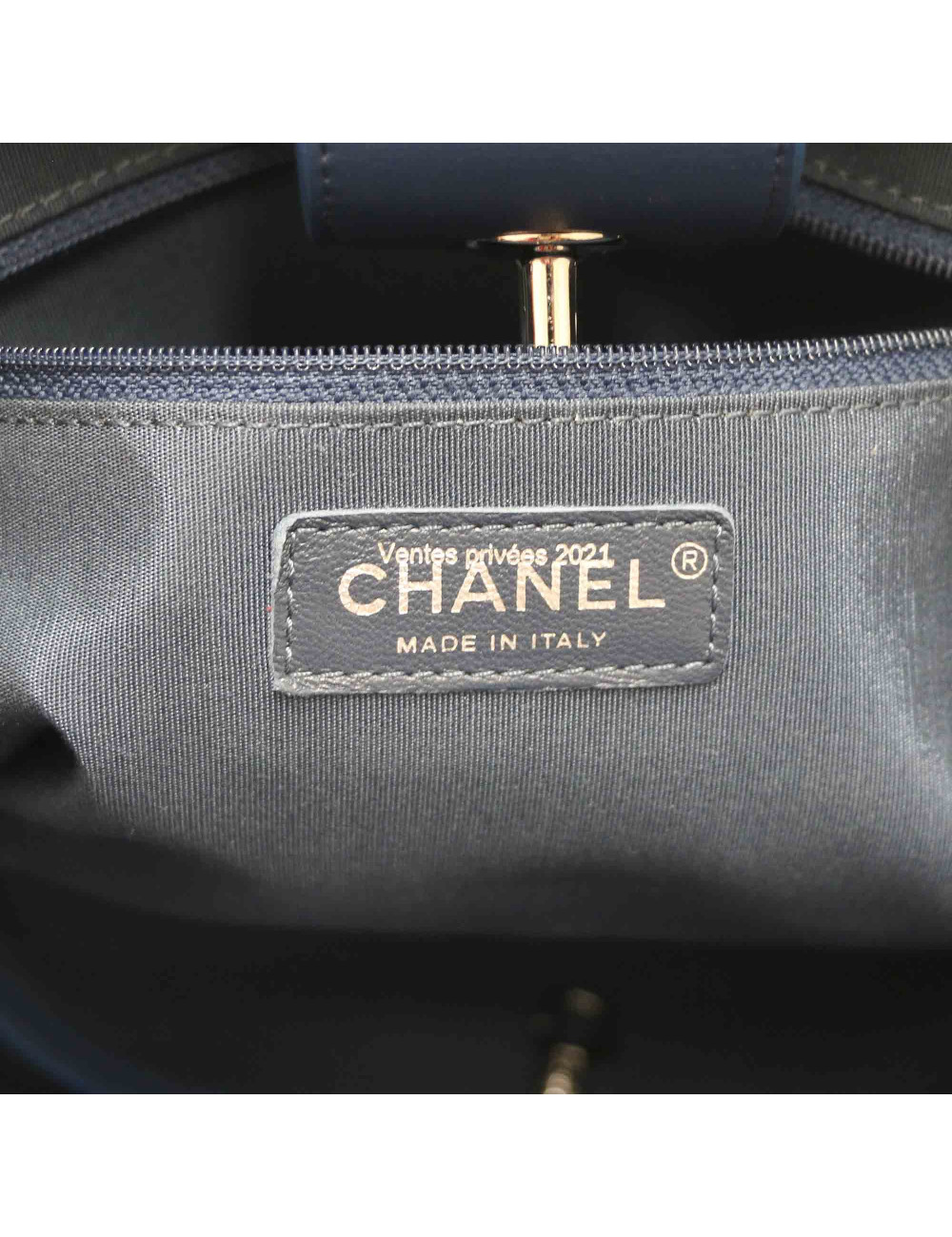 Cabas CHANEL cuir bleu