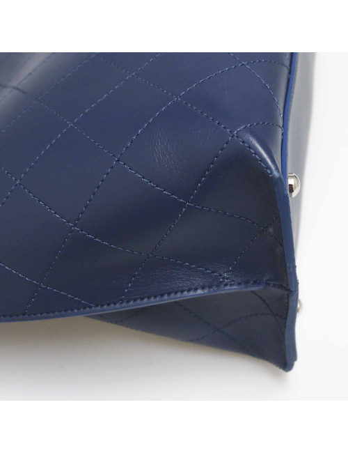 Cabas CHANEL cuir bleu