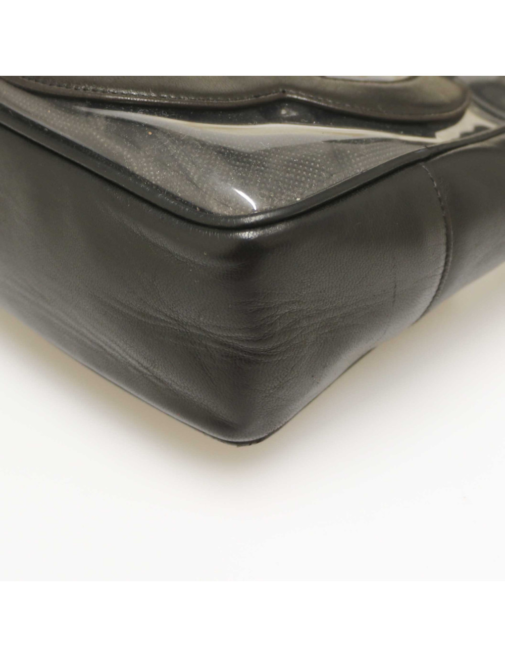 Cabas CHANEL vintage transparent CC en cuir