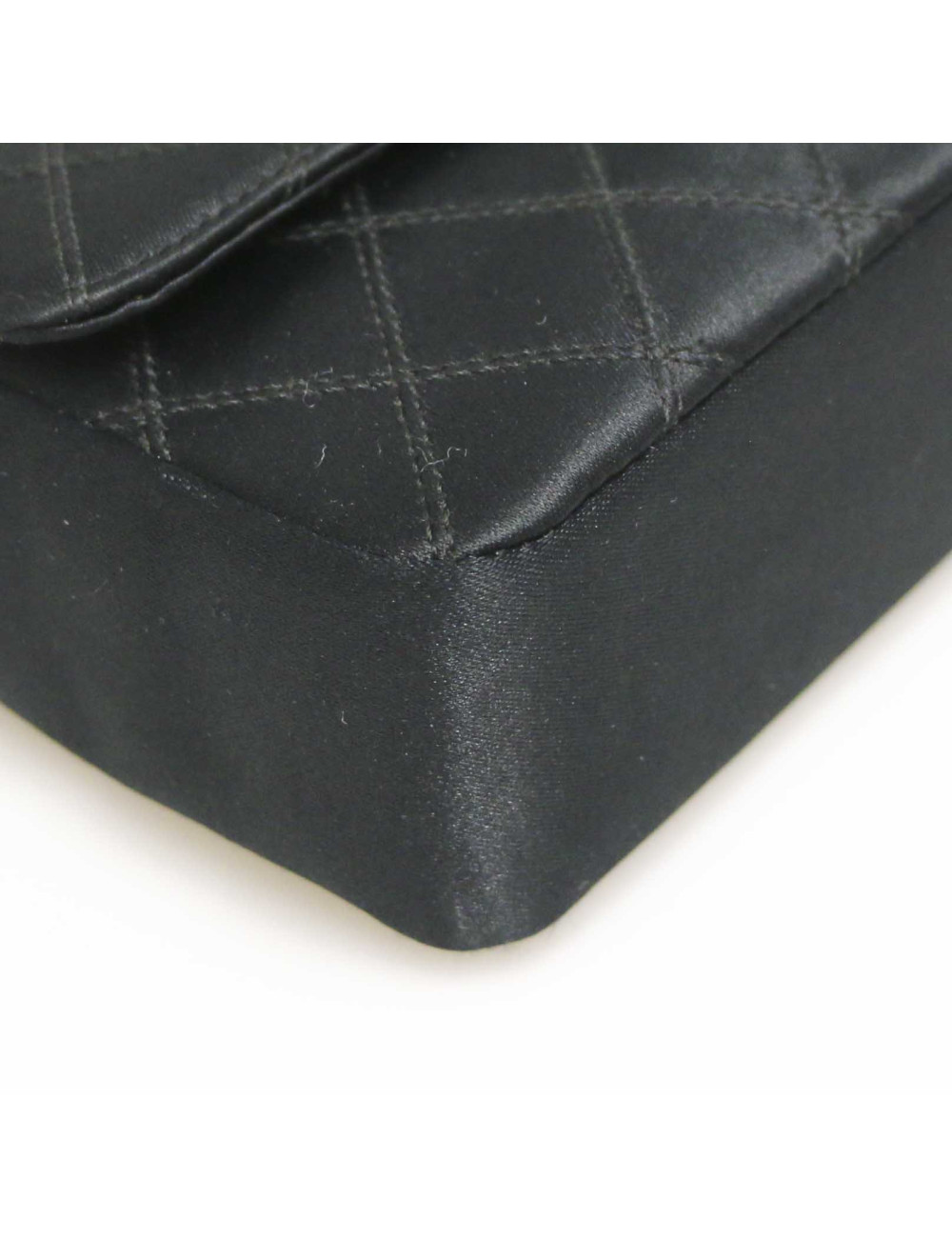 Mini sac CHANEL satin noir Vintage