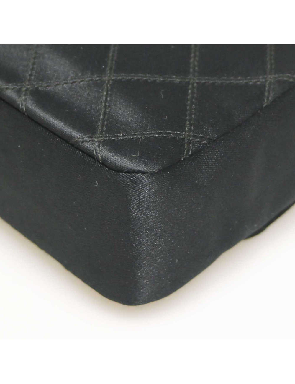 Mini sac CHANEL satin noir Vintage