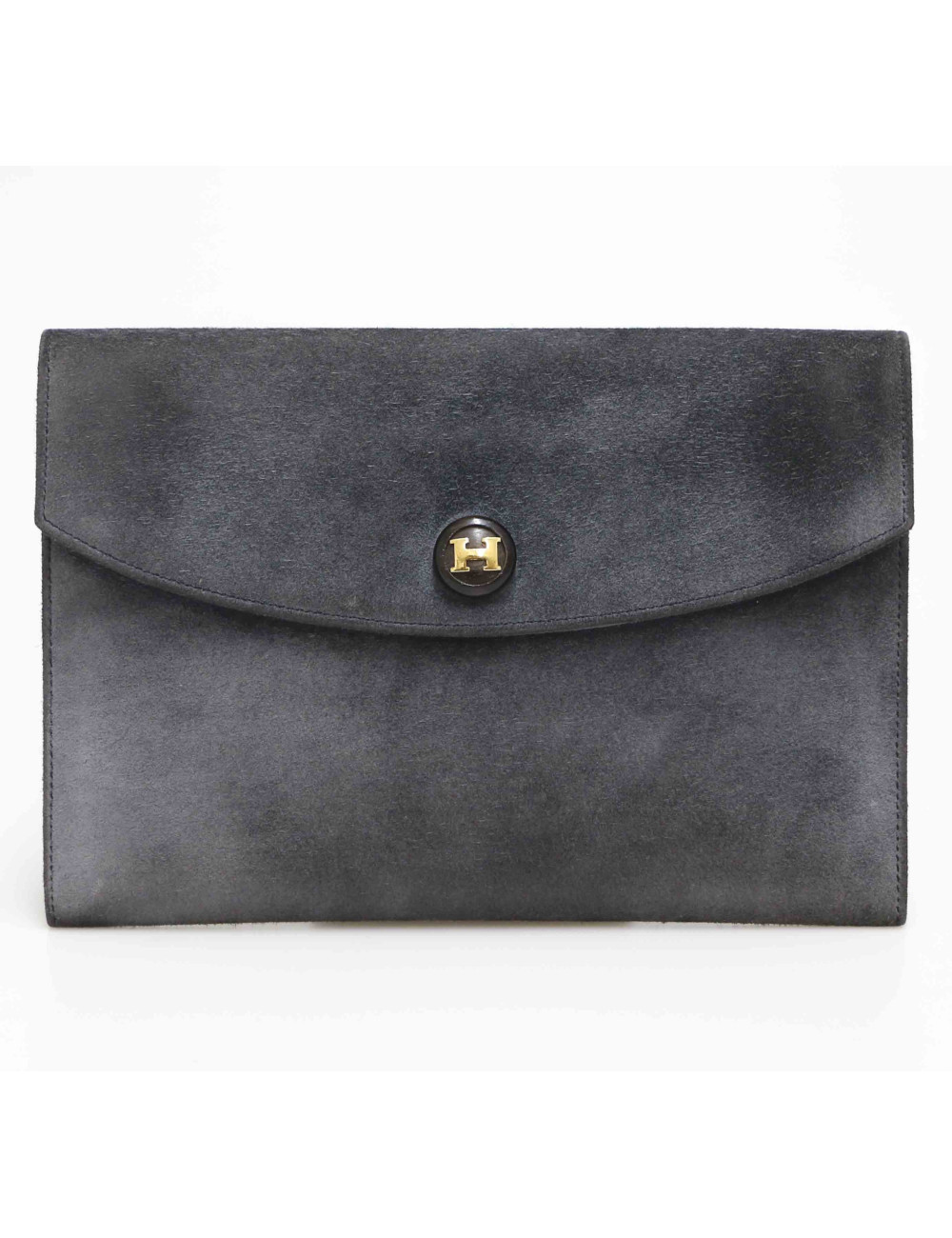 Pochette HERMES daim gris