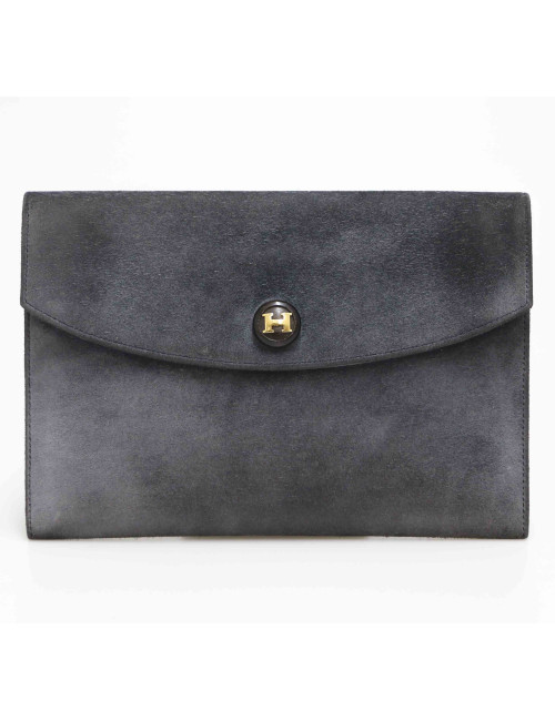 Pochette HERMES daim gris