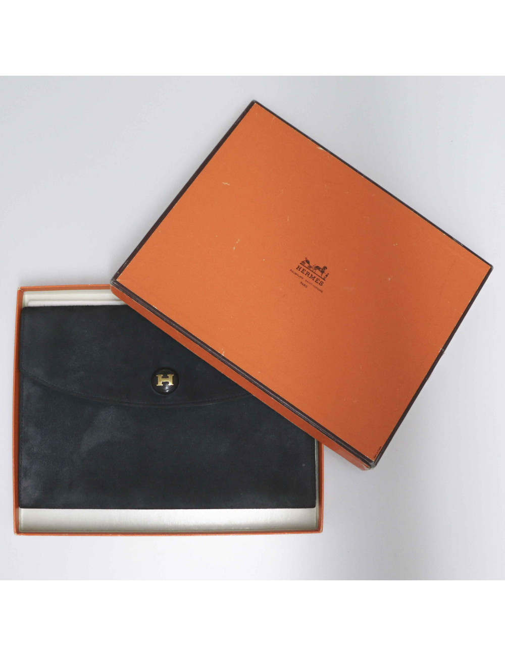 Pochette HERMES daim gris