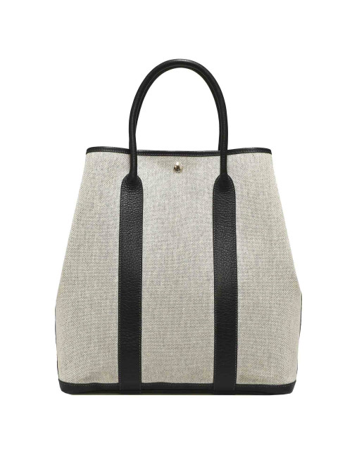 Gardin file HERMES toile et cuir noir