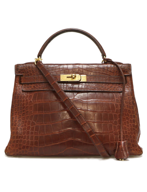 Kelly 32 HERMES alligator Mississipi fauve mat