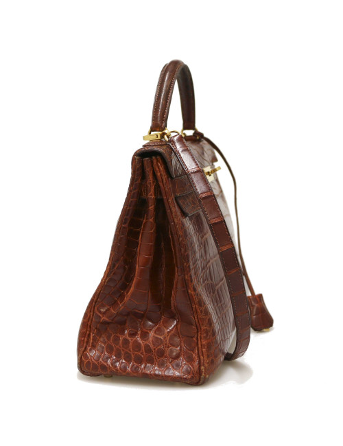 Kelly 32 HERMES alligator Mississipi fauve mat