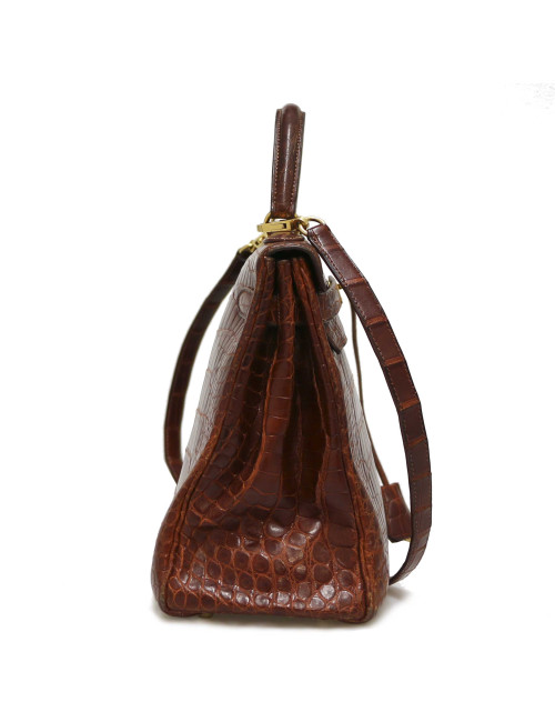 Kelly 32 HERMES alligator Mississipi fauve mat