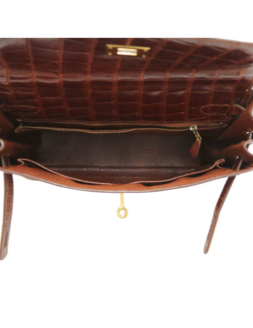 Kelly 32 HERMES alligator Mississipi fauve mat