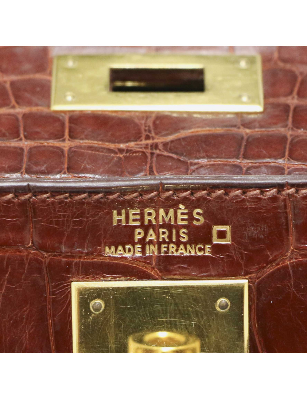 Kelly 32 HERMES alligator Mississipi fauve mat