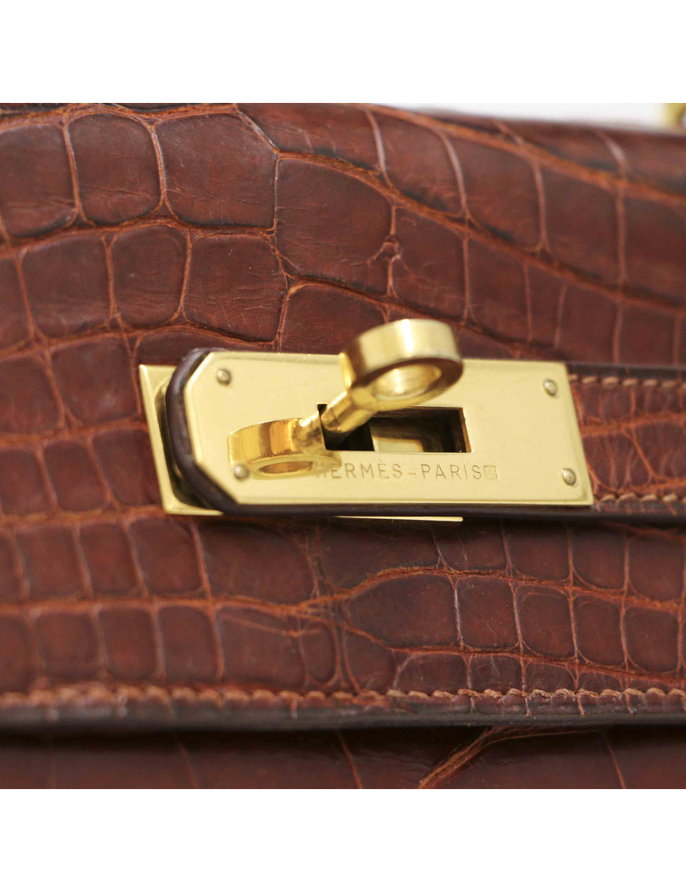 Kelly 32 HERMES alligator Mississipi fauve mat