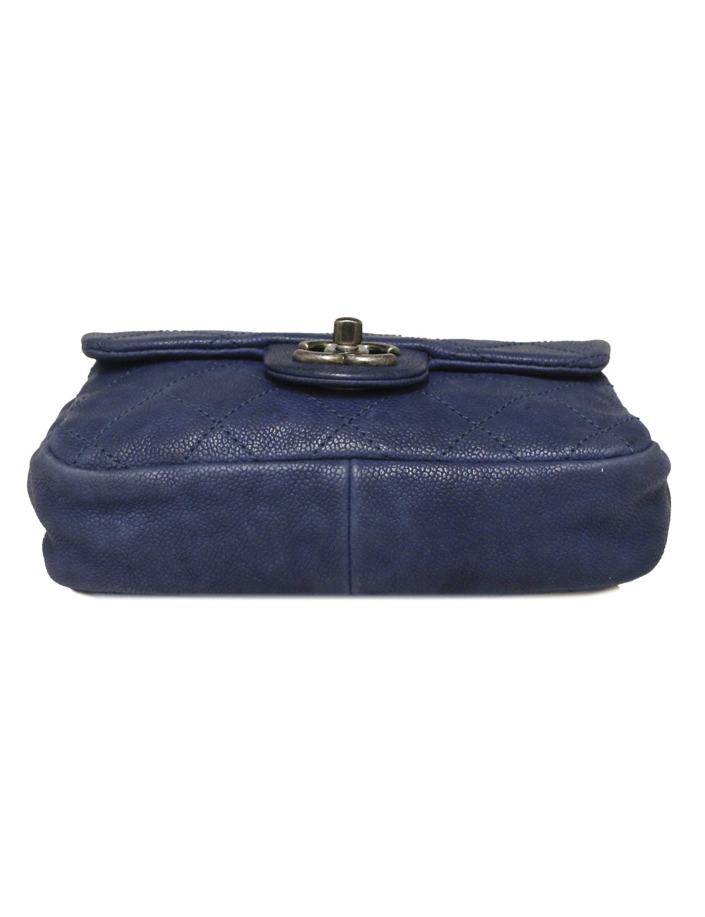 Mini sac Classique CHANEL cuir bleu