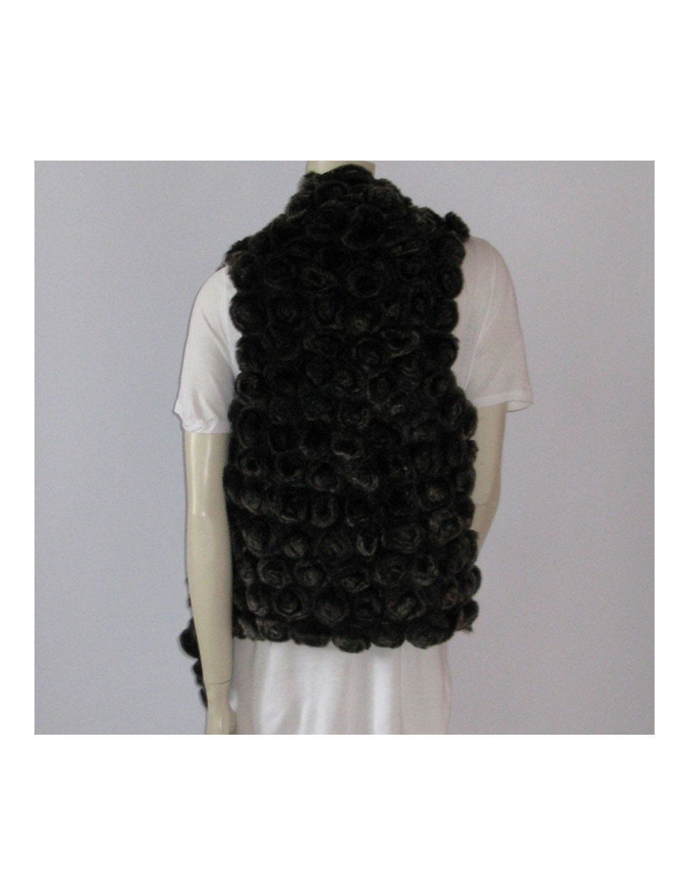 Veste YVES SALOMON fourrure ss manches