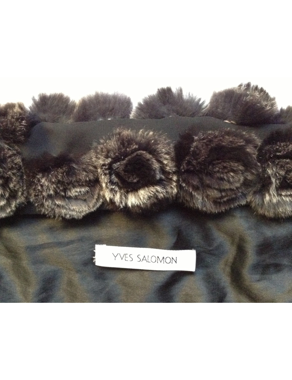 Veste YVES SALOMON fourrure ss manches