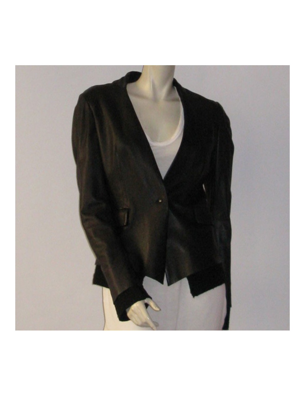 veste ISAAC SELLAM cuir et cachemire t 40 fr