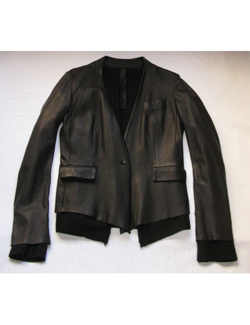 veste ISAAC SELLAM cuir et laine t 40 fr