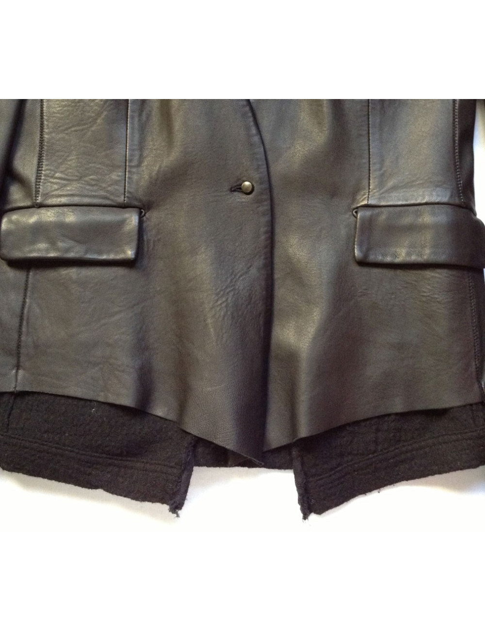 veste ISAAC SELLAM cuir et cachemire t 40 fr