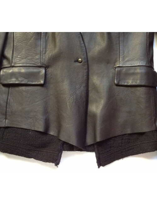 veste ISAAC SELLAM cuir et cachemire t 40 fr