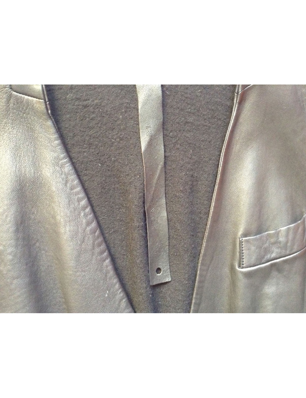 veste ISAAC SELLAM cuir et cachemire t 40 fr