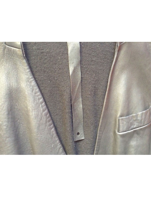 veste ISAAC SELLAM cuir et cachemire t 40 fr