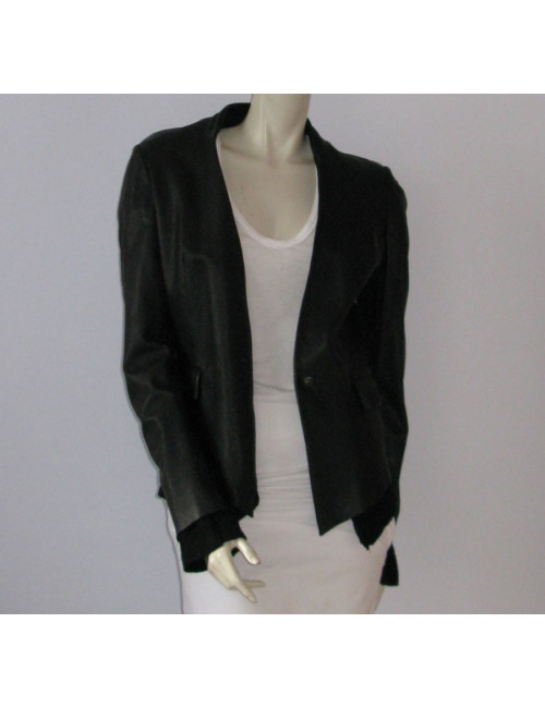 veste ISAAC SELLAM cuir et laine t 40 fr