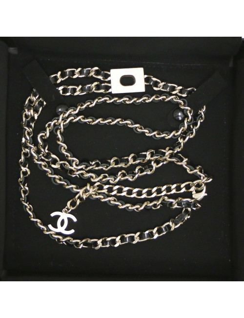 Ceinture CHANEL chaine entrelacée cuir