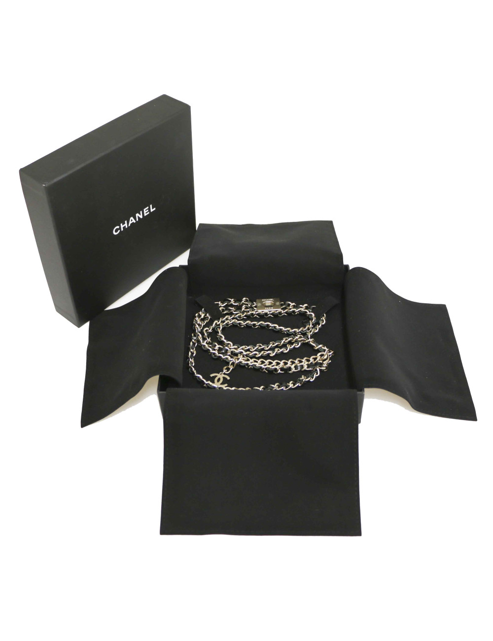 Ceinture CHANEL chaine entrelacée cuir