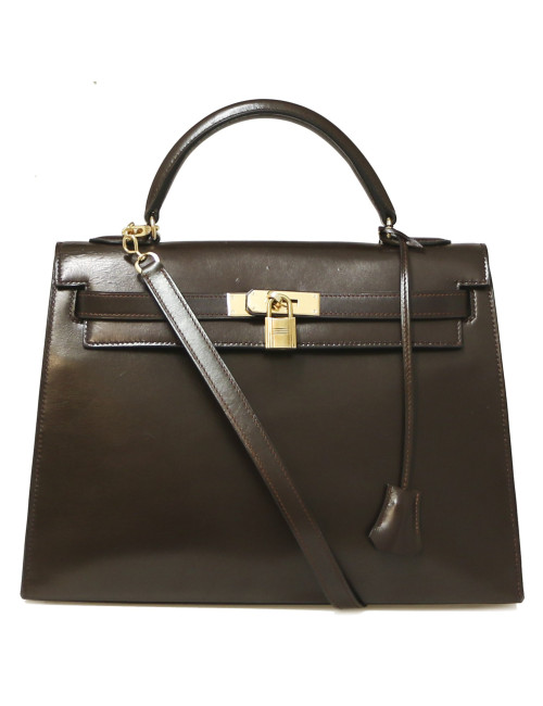 Kelly 32 HERMES box marron